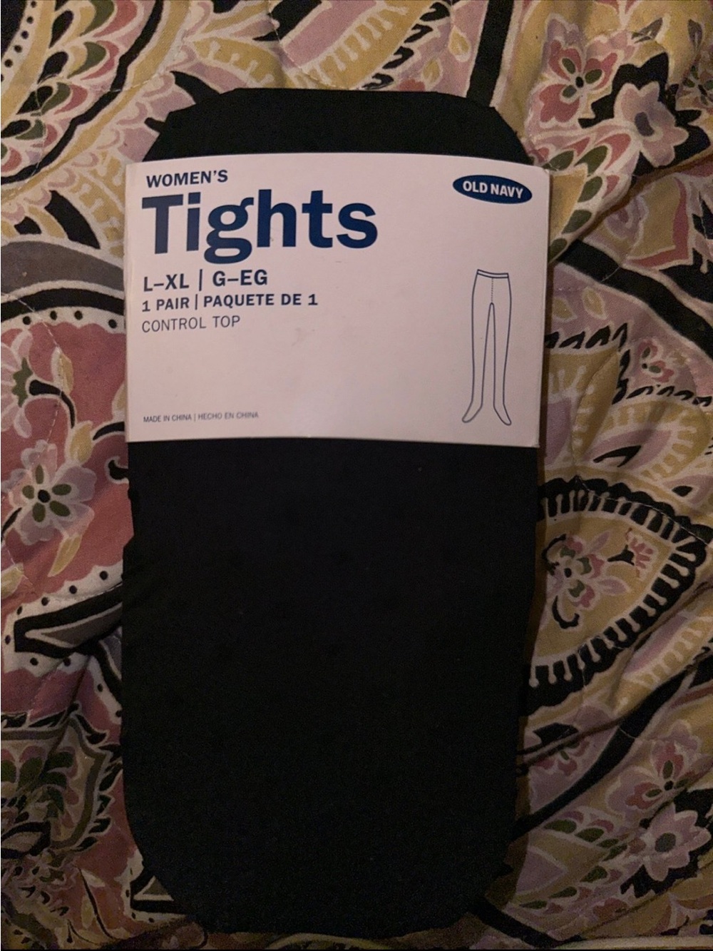 Old Navy Black Women's Control Top Tights L-XL